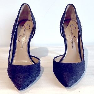 Faux Snake Skin Stiletto Heel Pointed Pumps Heels